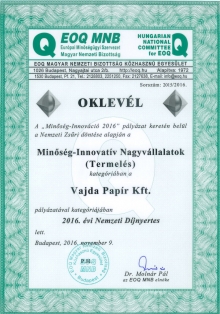 Minőség-Innováció díj